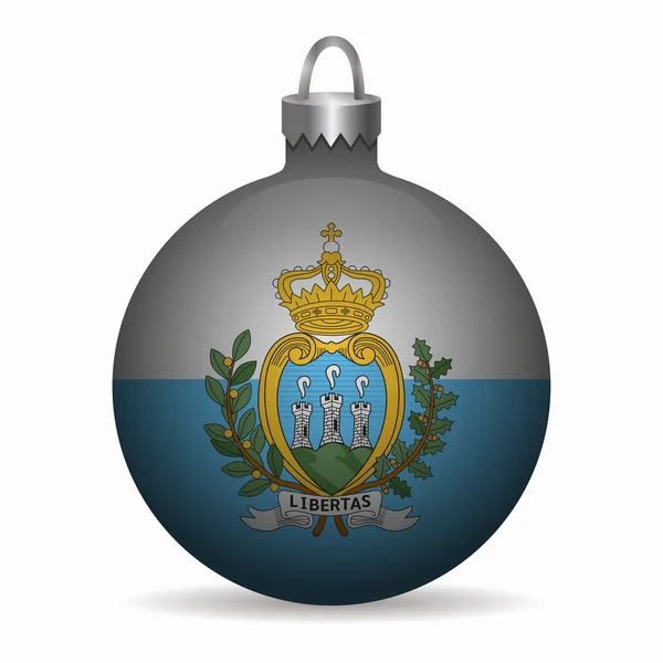 San marino flag christmas ball vector — Stock Vector