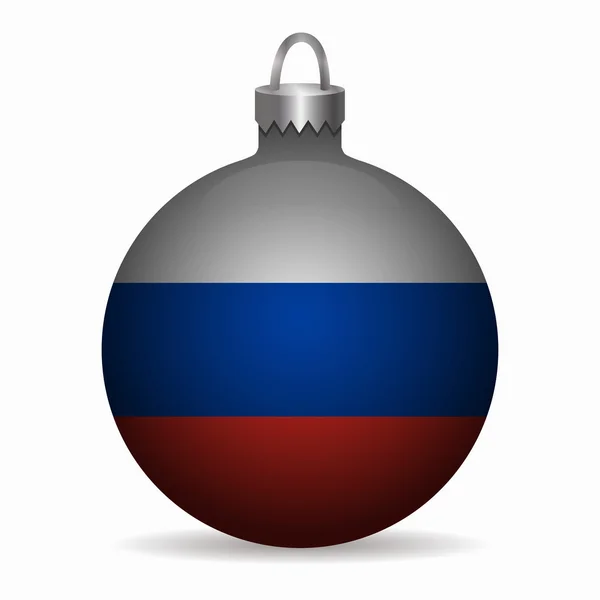 Bandeira russa vetor de bola de natal — Vetor de Stock