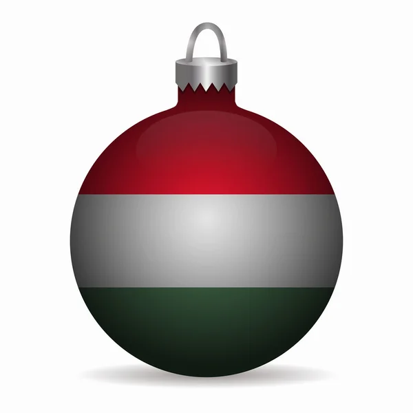 Hongarije vlag kerst bal vector — Stockvector