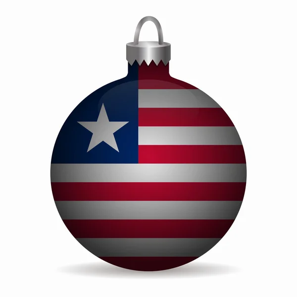 Вектор рождественского флага Либерии — стоковый вектор