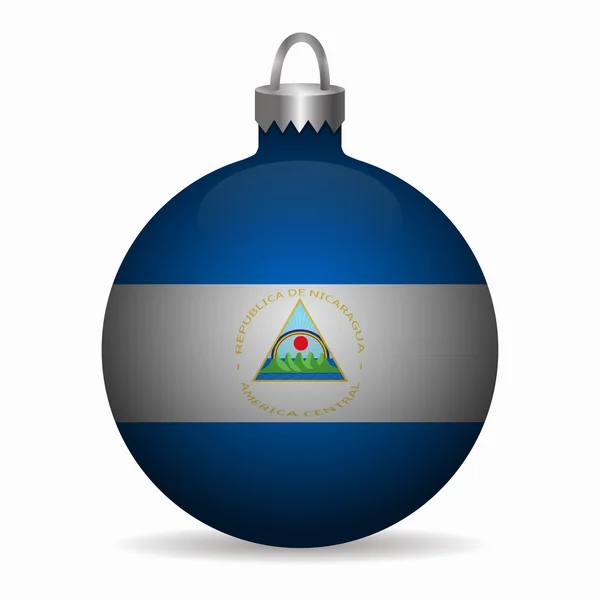 Nicaragua drapeau Noël boule vecteur — Image vectorielle