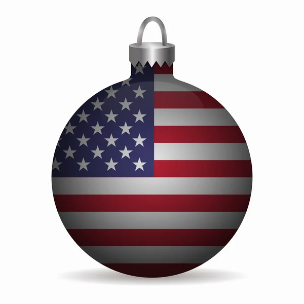 Vereinigte Staaten Flagge Weihnachtskugel Vektor Stockillustration