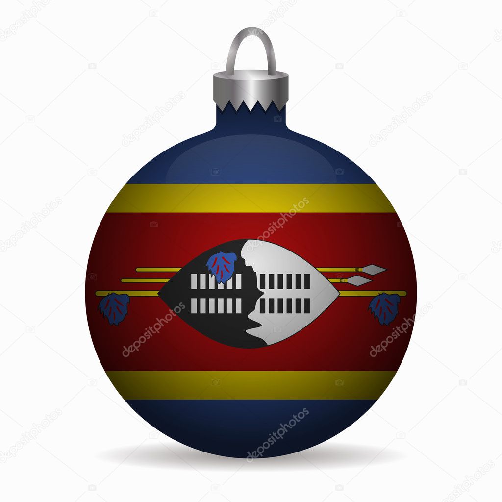 swaziland flag christmas ball vector