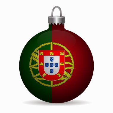 Portekiz bayrağı Noel top vektör