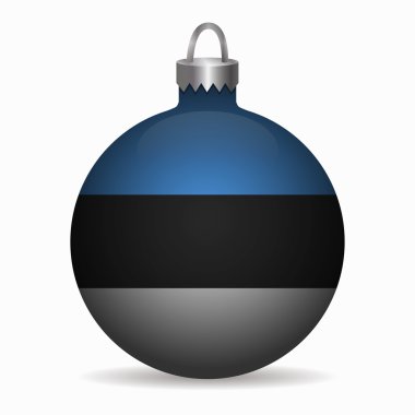 Estonya bayrağı Noel top vektör