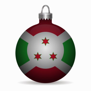 Burundi bayrağı Noel top vektör