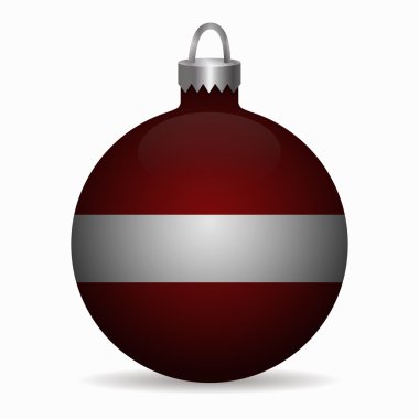 Letonya bayrağı Noel top vektör