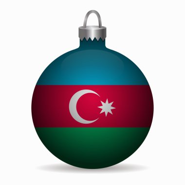 Azerbaycan bayrağı Noel top vektör