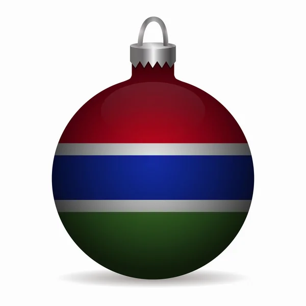 Gambia bandera navidad bola vector — Vector de stock