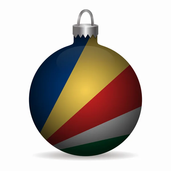 Drapeau seychelles Noël boule vecteur — Image vectorielle