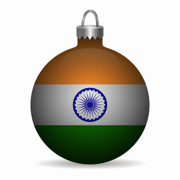 India bandera navidad bola vector — Archivo Imágenes Vectoriales