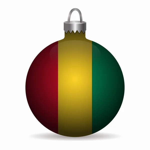 Bandera de Guinea navidad bola vector — Vector de stock