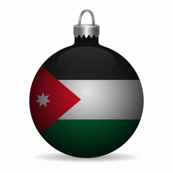 Jordanië vlag kerst bal vector — Stockvector