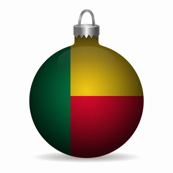 Benin zászló karácsonyi labda vektor — Stock Vector