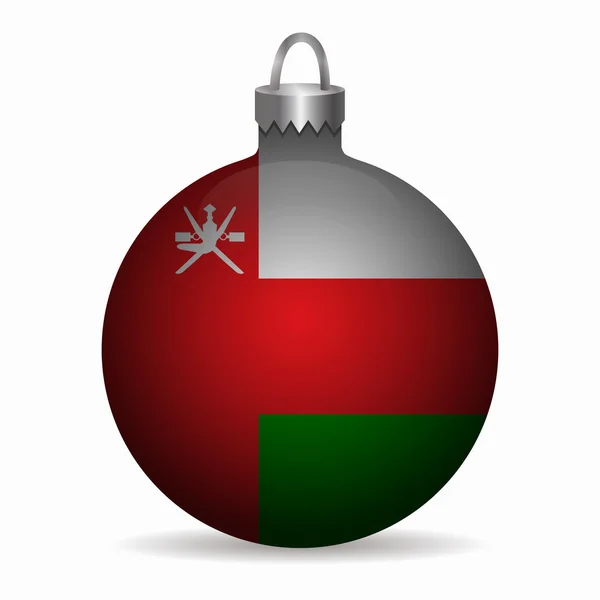 Oman bandeira vetor bola natal —  Vetores de Stock