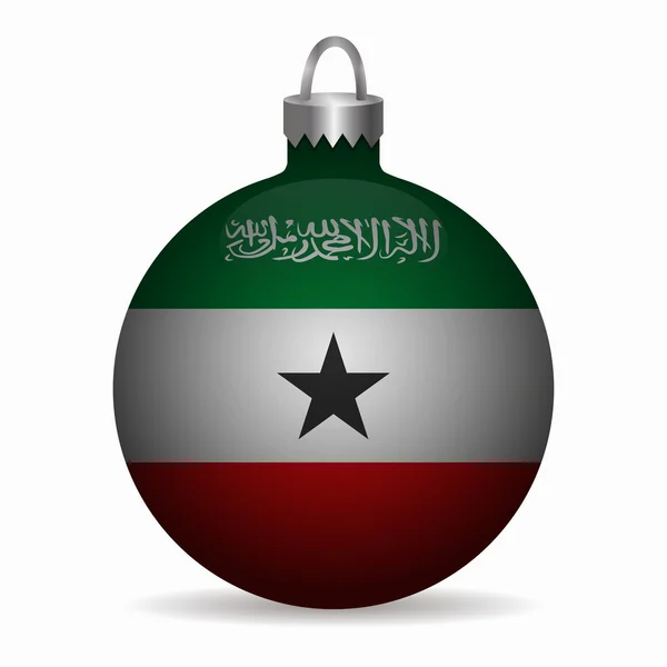 Somalilandia bandera navidad bola vector — Vector de stock