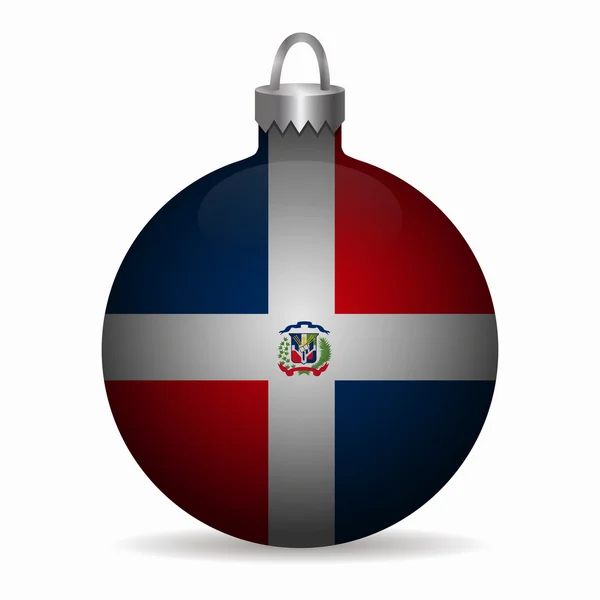 Drapeau de la République dominicaine Noël boule vecteur — Image vectorielle