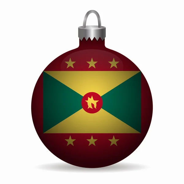 Grenada flag christmas ball vector — Stock Vector