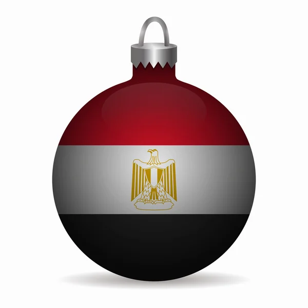 Egypt bandera navidad bola vector — Archivo Imágenes Vectoriales
