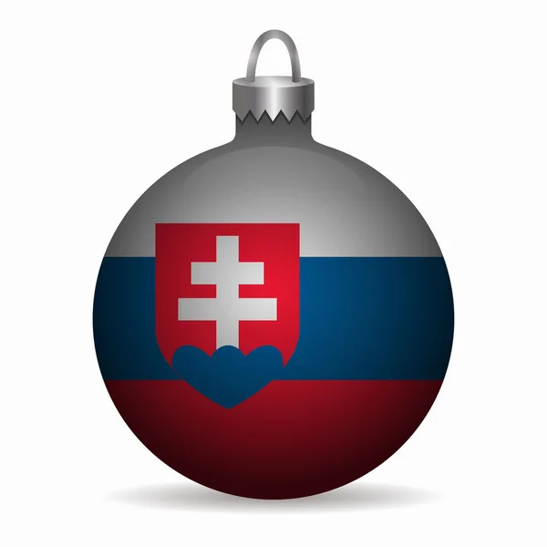 Slowakei Flagge Weihnachtskugel Vektor — Stockvektor