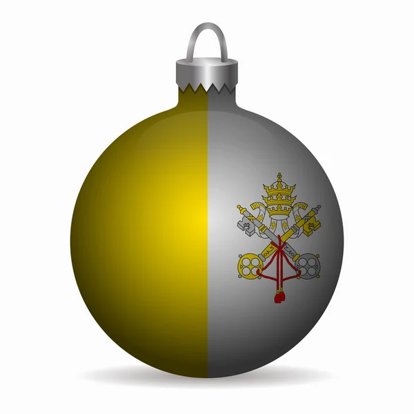 Vatican ciudad bandera navidad bola vector — Vector de stock