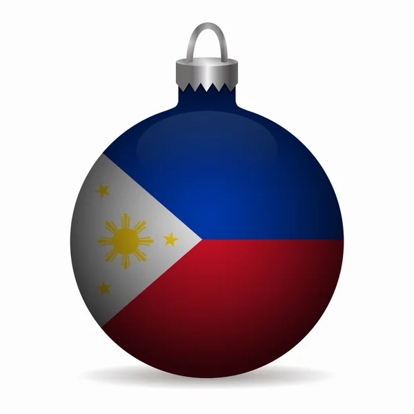 Fülöp-szigeteki zászló karácsonyi labda vektor — Stock Vector