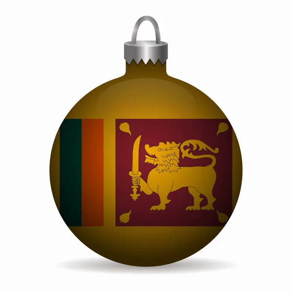 Sri lanka drapeau noël boule vecteur — Image vectorielle
