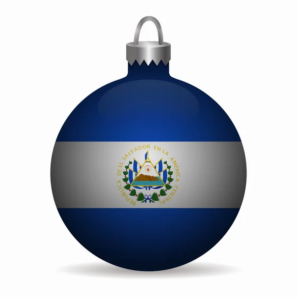 El salvador drapeau Noël boule vecteur — Image vectorielle