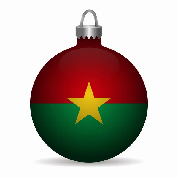 Burkina faso bandera navidad bola vector — Vector de stock