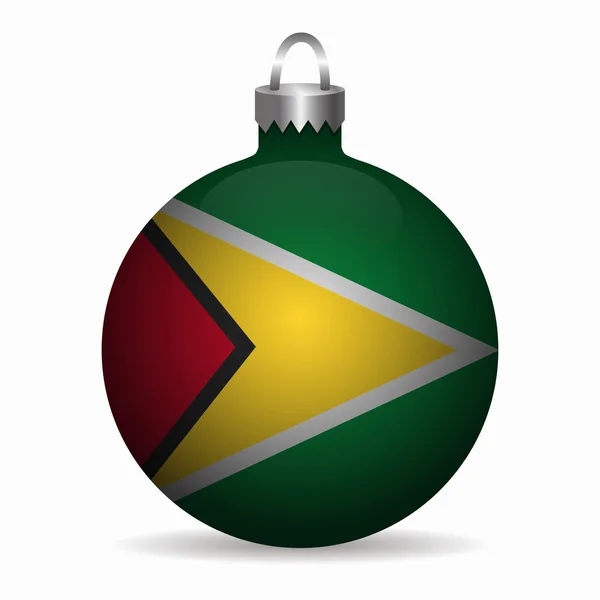 Guyana flag christmas ball vector — Stock vektor