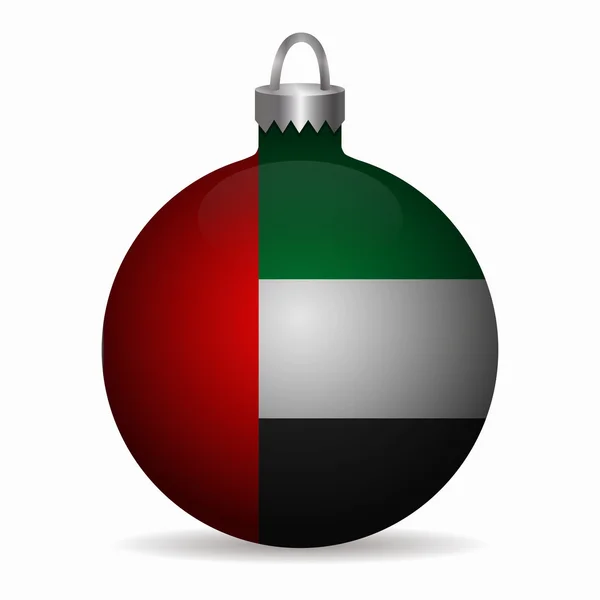 United arab flag christmas ball vector — Stock Vector