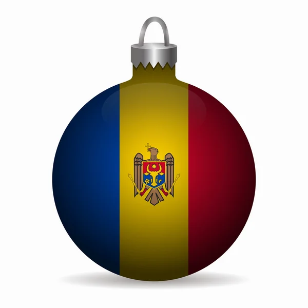 Moldova bayrağı Noel top vektör — Stok Vektör