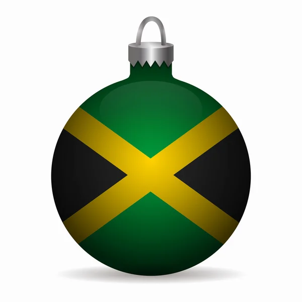 Jamaica flag christmas ball vector — Stock Vector