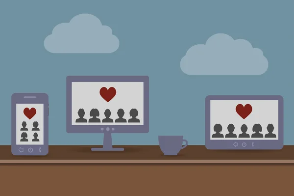 Technologie à la recherche d'amour — Image vectorielle