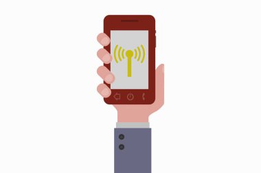 akıllı telefon wifi tutan el