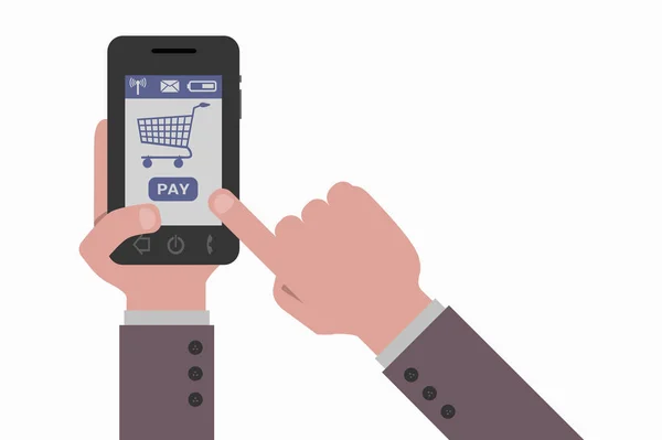 Smartphone e shopping online — Vettoriale Stock