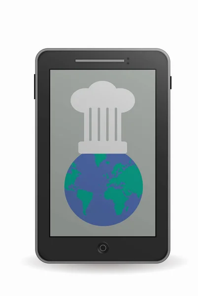 Ricette per smartphone e cucina — Vettoriale Stock