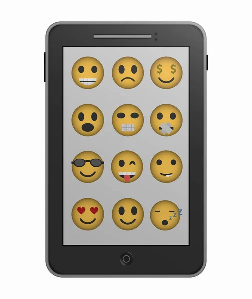 Smartphone y emoticonos — Vector de stock