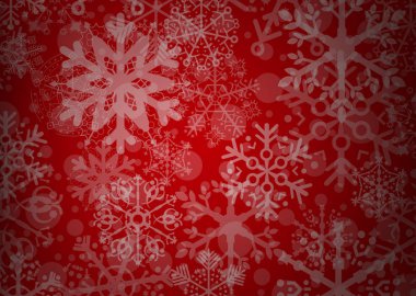 Kırmızı Noel arka plan ve kar taneleri