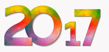 2017 arka plan düşük Poli yeni yıl renkli