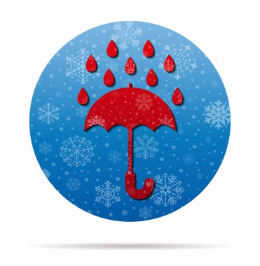 şemsiye yağmur Noel simge çemberde