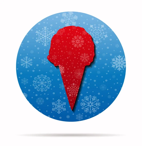 Cornet de crème glacée icône de Noël en cercle — Image vectorielle