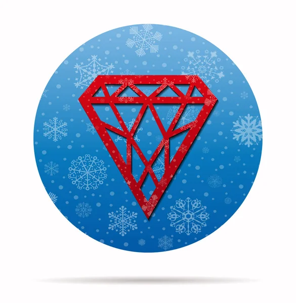 Jewel christmas icon in circle — Stock Vector