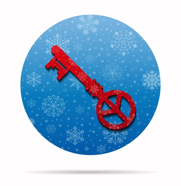 Chave para a paz ícone de Natal em círculo —  Vetores de Stock