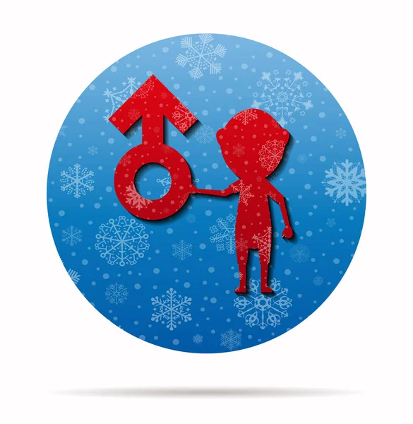 Enfant mâle icône de Noël en cercle — Image vectorielle
