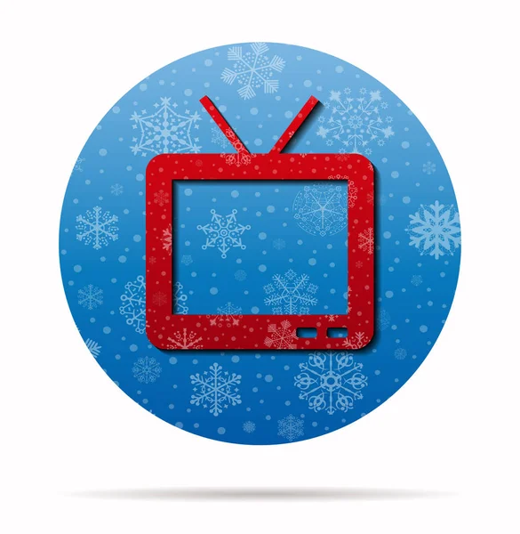 Tv icône de Noël en cercle — Image vectorielle