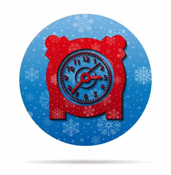 Réveil icône de Noël en cercle — Image vectorielle