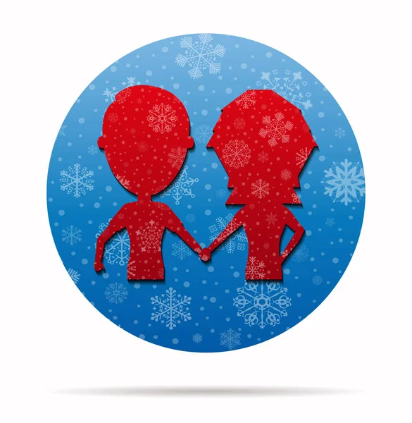 Petit ami icône de Noël en cercle — Image vectorielle