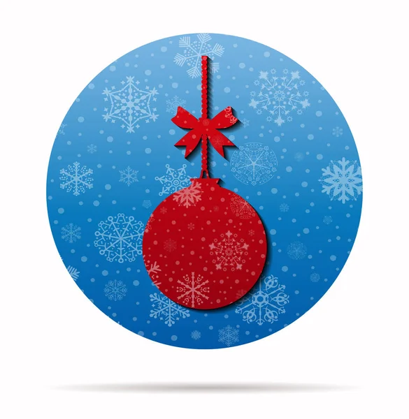 Bola de Navidad icono de Navidad en círculo — Vector de stock