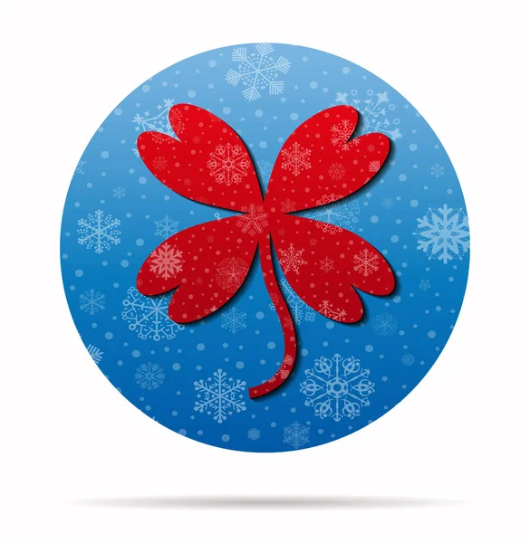 Trèfle icône de Noël en cercle — Image vectorielle